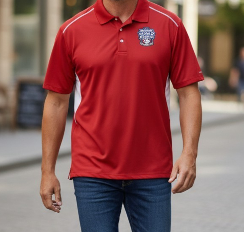 2017 Little League World Series Red Polo Shirt Size Large Russell Athletic